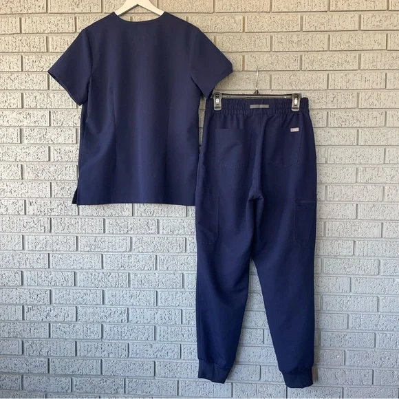 Figs Scrub Set Navy Blue Catarina Top High Waisted Uman Joggers Medium - Picture 5 of 9